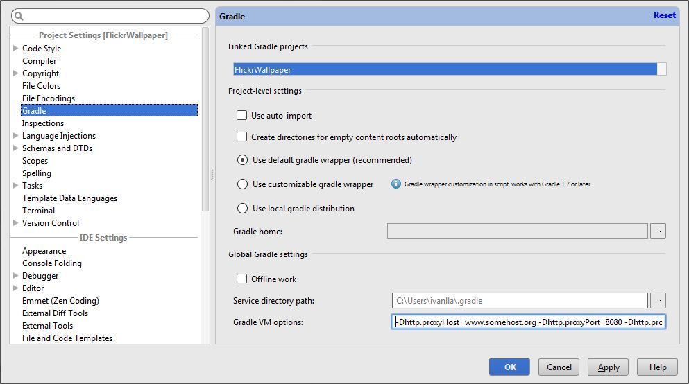 Gradle preferences