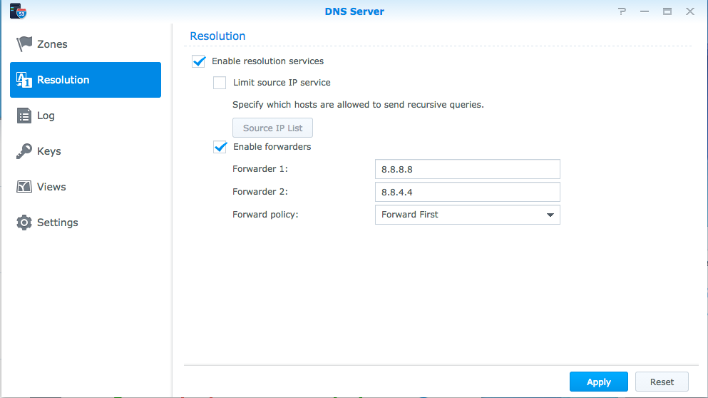 synology the dns server cannot resolve the domain name