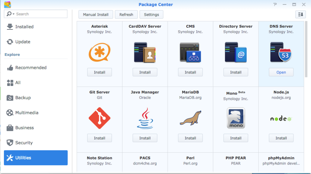 Synology DNS package